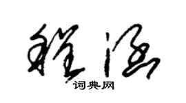 朱錫榮程涵草書個性簽名怎么寫