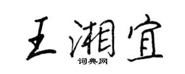 王正良王湘宜行書個性簽名怎么寫