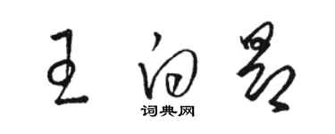 駱恆光王白昂草書個性簽名怎么寫