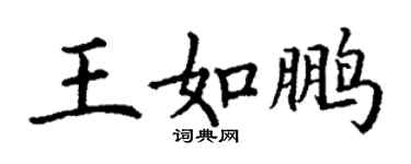 丁謙王如鵬楷書個性簽名怎么寫