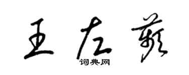 梁錦英王左苹草書個性簽名怎么寫