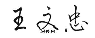 駱恆光王文忠行書個性簽名怎么寫