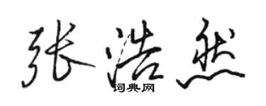 駱恆光張浩然行書個性簽名怎么寫