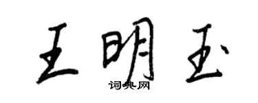 王正良王明玉行書個性簽名怎么寫