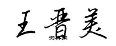 王正良王晉美行書個性簽名怎么寫