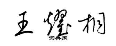 梁錦英王耀桐草書個性簽名怎么寫