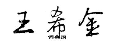 曾慶福王希金行書個性簽名怎么寫