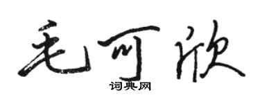 駱恆光毛可欣行書個性簽名怎么寫