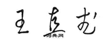 駱恆光王直武草書個性簽名怎么寫