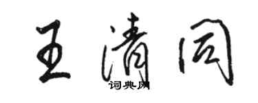 駱恆光王清同行書個性簽名怎么寫