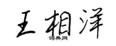 王正良王相洋行書個性簽名怎么寫
