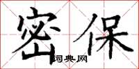 丁謙密保楷書怎么寫
