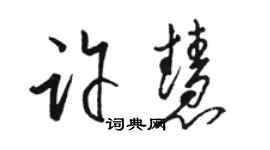 駱恆光許慧草書個性簽名怎么寫