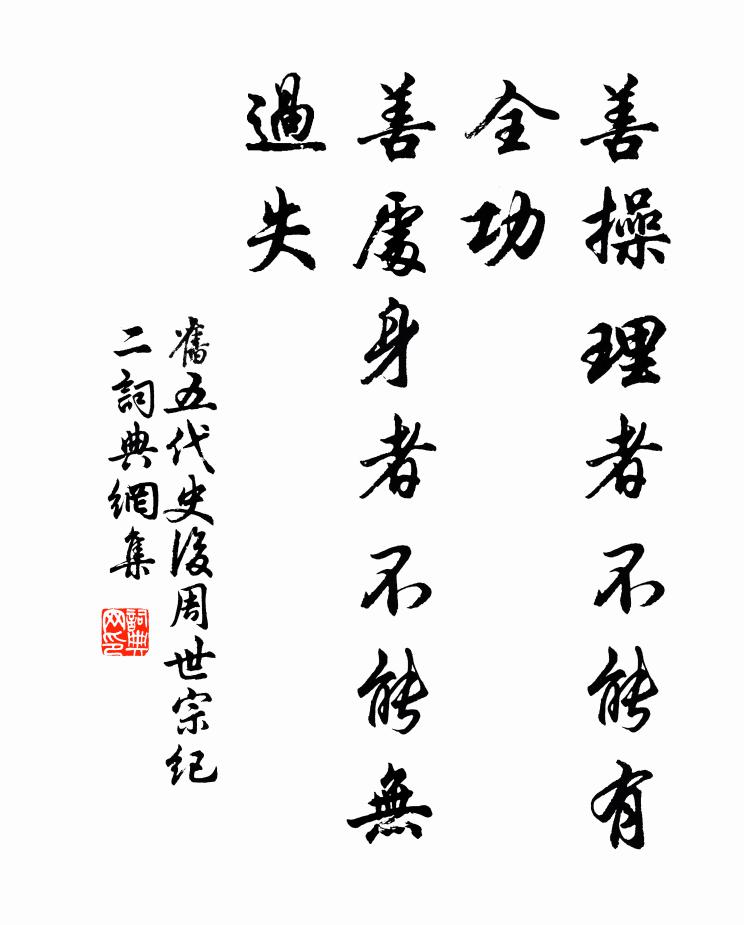 薛居正善操理者不能有全功,善處身者不能無過失。書法作品欣賞