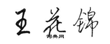 駱恆光王花錦行書個性簽名怎么寫