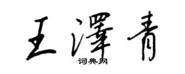 王正良王澤青行書個性簽名怎么寫