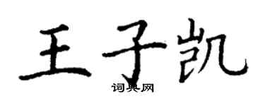 丁謙王子凱楷書個性簽名怎么寫