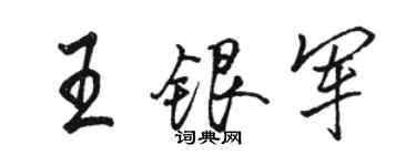 駱恆光王銀軍行書個性簽名怎么寫