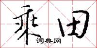 乘田怎么寫好看