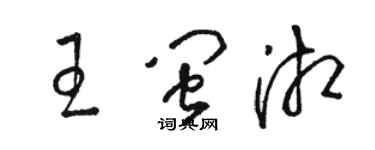 駱恆光王閩湘草書個性簽名怎么寫