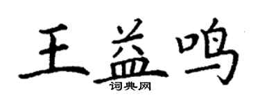 丁謙王益鳴楷書個性簽名怎么寫