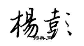 王正良楊彭行書個性簽名怎么寫