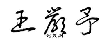 曾慶福王嚴予草書個性簽名怎么寫