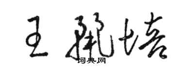駱恆光王麗培草書個性簽名怎么寫