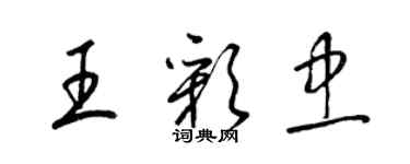 梁錦英王彩忠草書個性簽名怎么寫