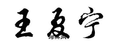 胡問遂王夏寧行書個性簽名怎么寫