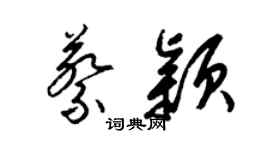 梁錦英蔡穎草書個性簽名怎么寫