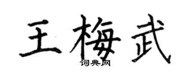 何伯昌王梅武楷書個性簽名怎么寫