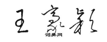 駱恆光王豪穎草書個性簽名怎么寫