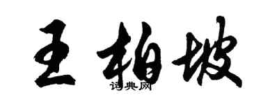 胡問遂王柏坡行書個性簽名怎么寫