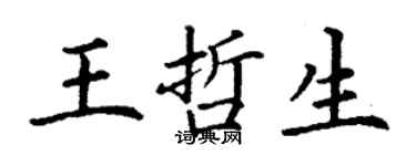 丁謙王哲生楷書個性簽名怎么寫