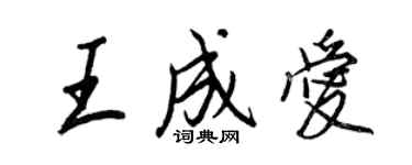 王正良王成愛行書個性簽名怎么寫