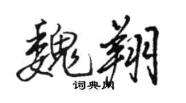 駱恆光魏翔行書個性簽名怎么寫