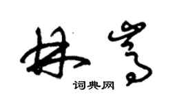 朱錫榮林嵩草書個性簽名怎么寫