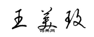 梁錦英王美玫草書個性簽名怎么寫