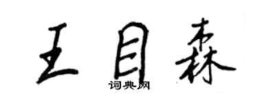 王正良王目森行書個性簽名怎么寫