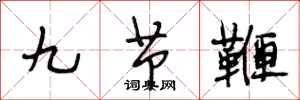 段相林九節鞭行書怎么寫