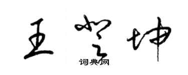 梁錦英王登坤草書個性簽名怎么寫