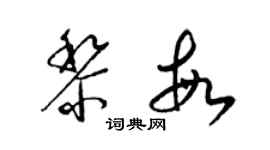 梁錦英黎敏草書個性簽名怎么寫