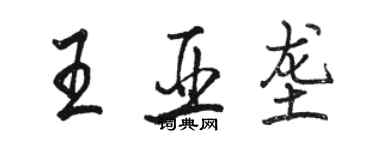 駱恆光王亞壟行書個性簽名怎么寫