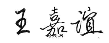 駱恆光王嘉誼行書個性簽名怎么寫