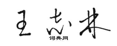 駱恆光王志林草書個性簽名怎么寫