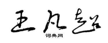 曾慶福王凡超草書個性簽名怎么寫