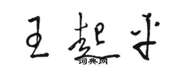 駱恆光王起平草書個性簽名怎么寫