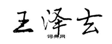 曾慶福王澤玄行書個性簽名怎么寫