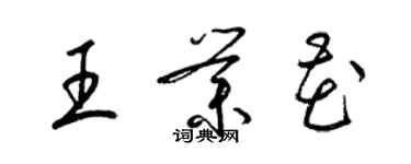 梁錦英王業花草書個性簽名怎么寫